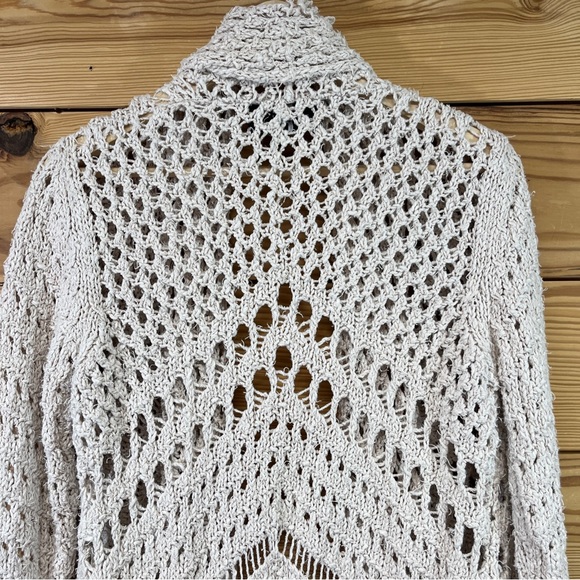 Line the Label Cardigan Sweater Duster Longline Small Cotton Ivory Festival B88 - Picture 11 of 16